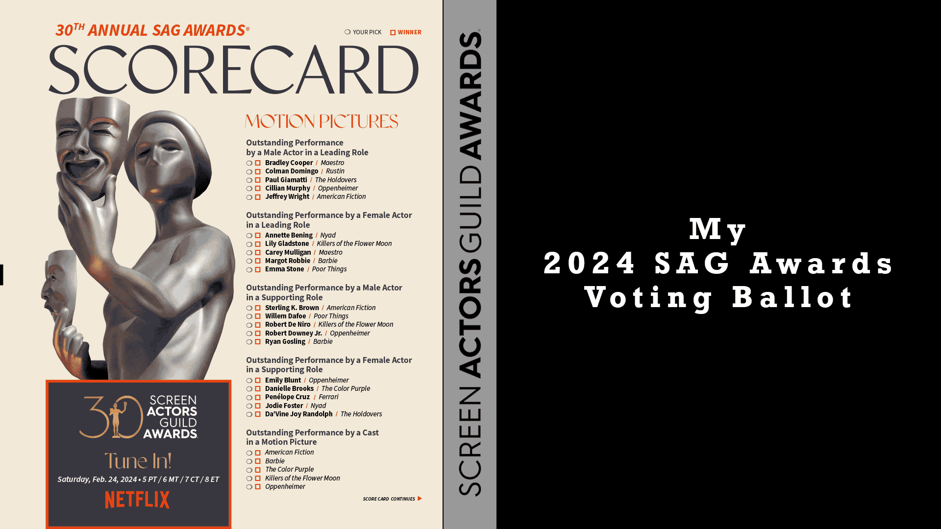 My 2024 SAG Awards Voting Ballot Chris Rogers The Actor